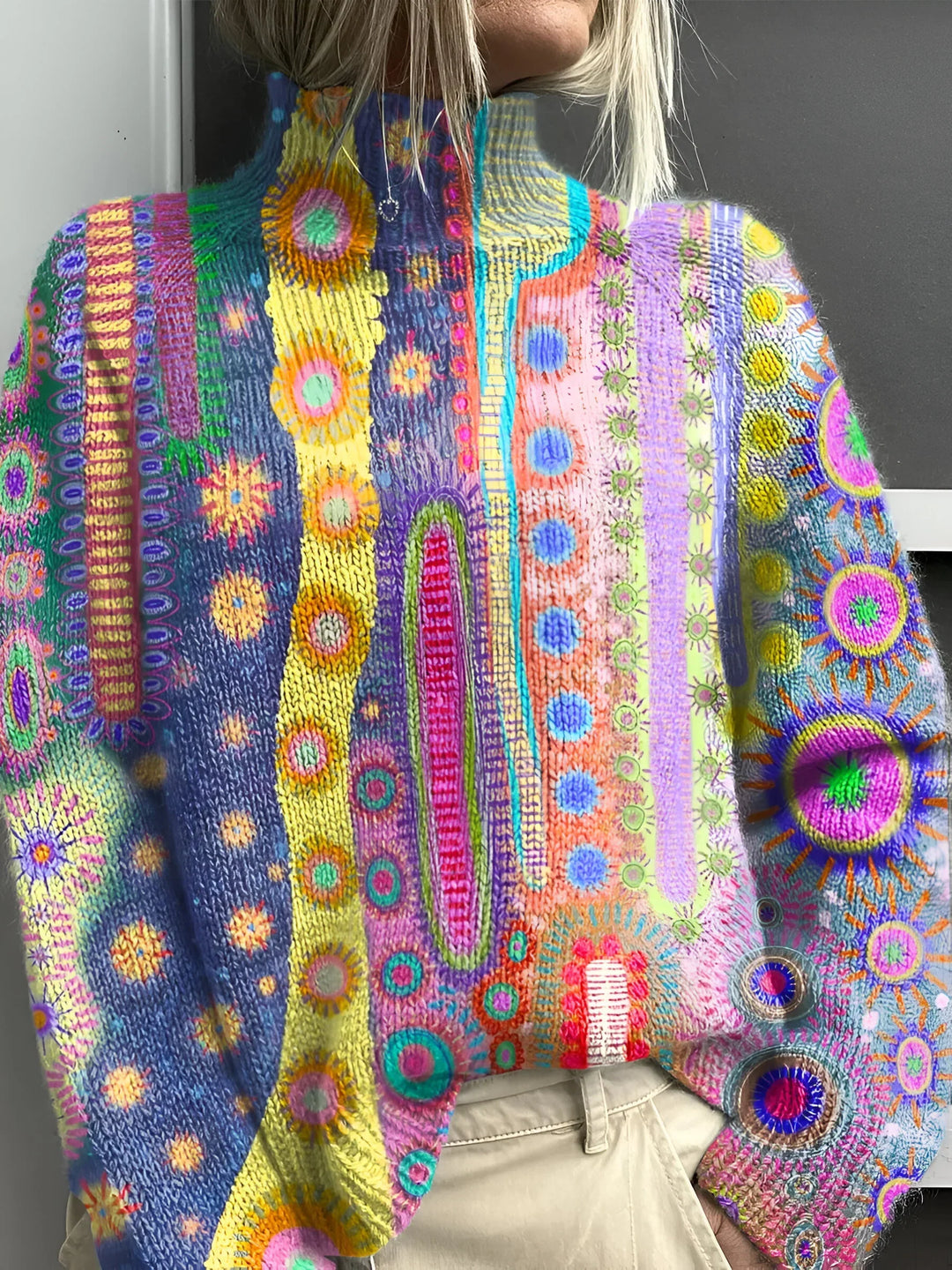 Maci | Pull Col Roulé en Maille Colorée