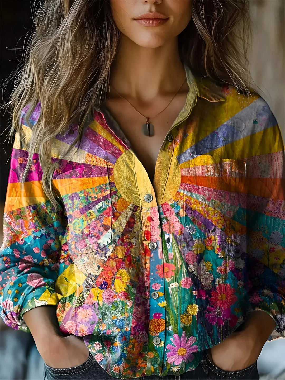 Tineke | Blouse Soleil Rayonnant et Fleurs