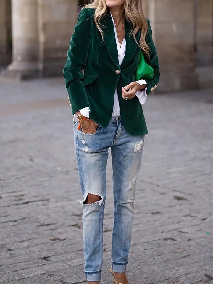 Isla | Blazer Élégant En Velours