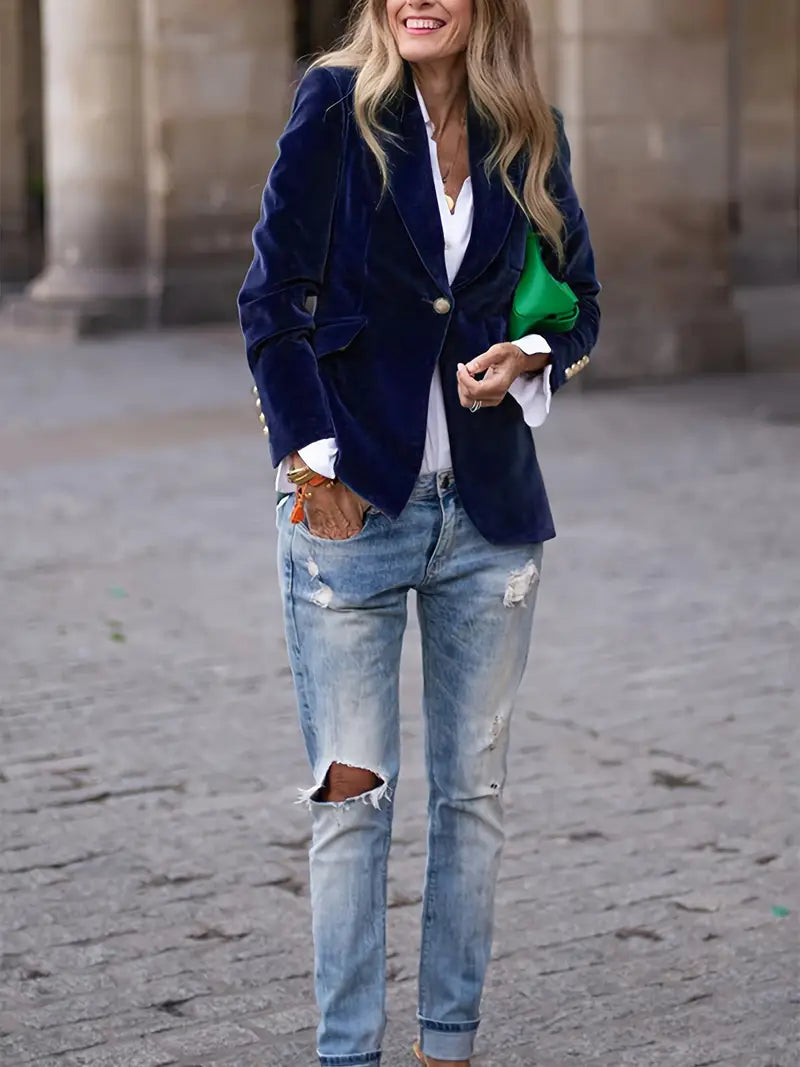 Isla | Blazer Élégant En Velours
