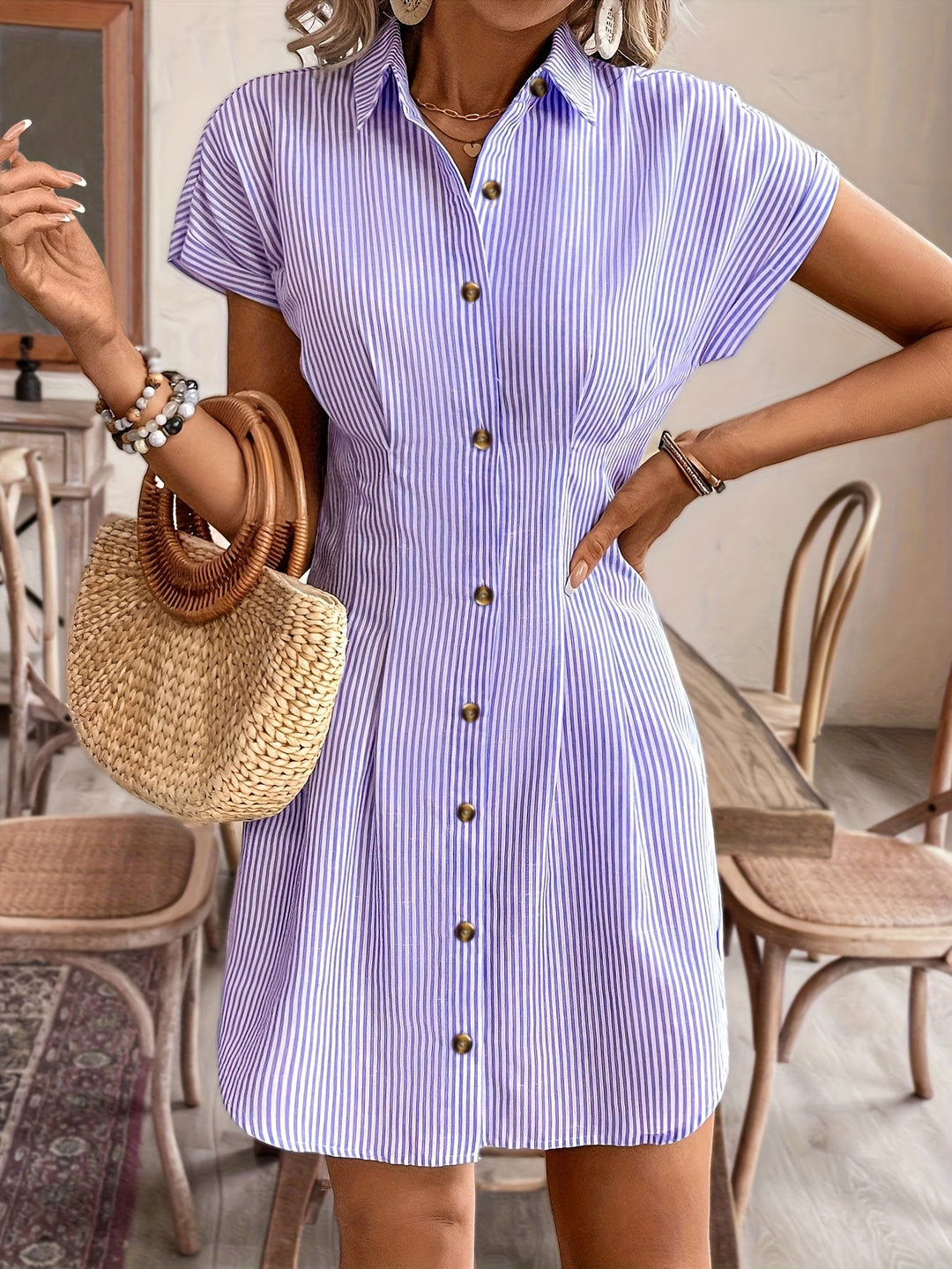 Faustine | Robe Décontractée à Rayures