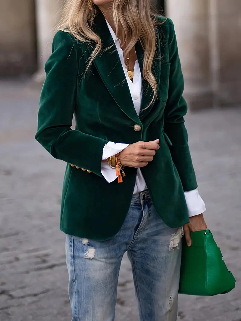 Isla | Blazer Élégant En Velours
