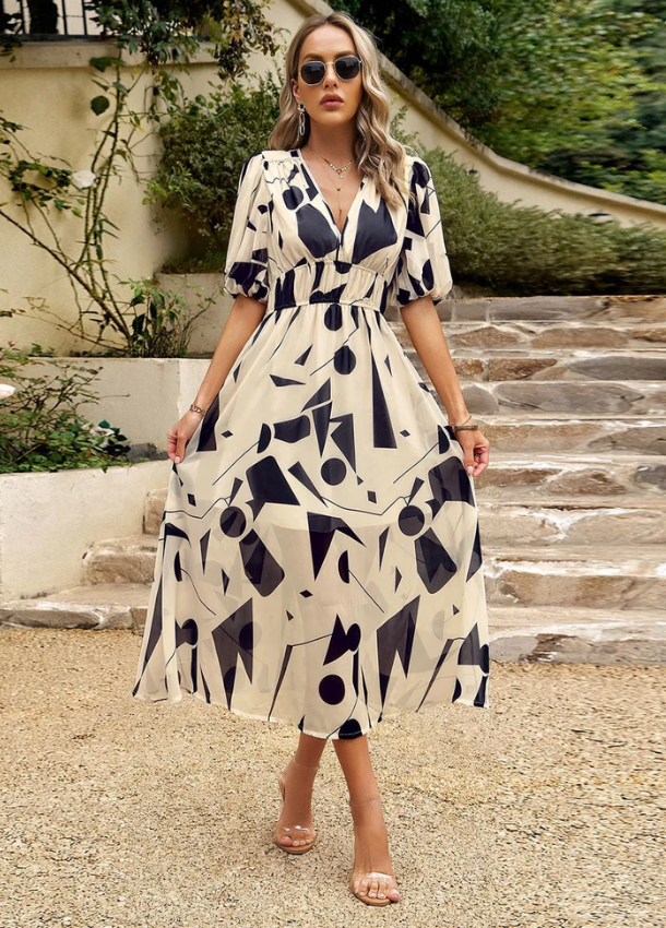 Estella | Robe Midi Florale Flatteuse