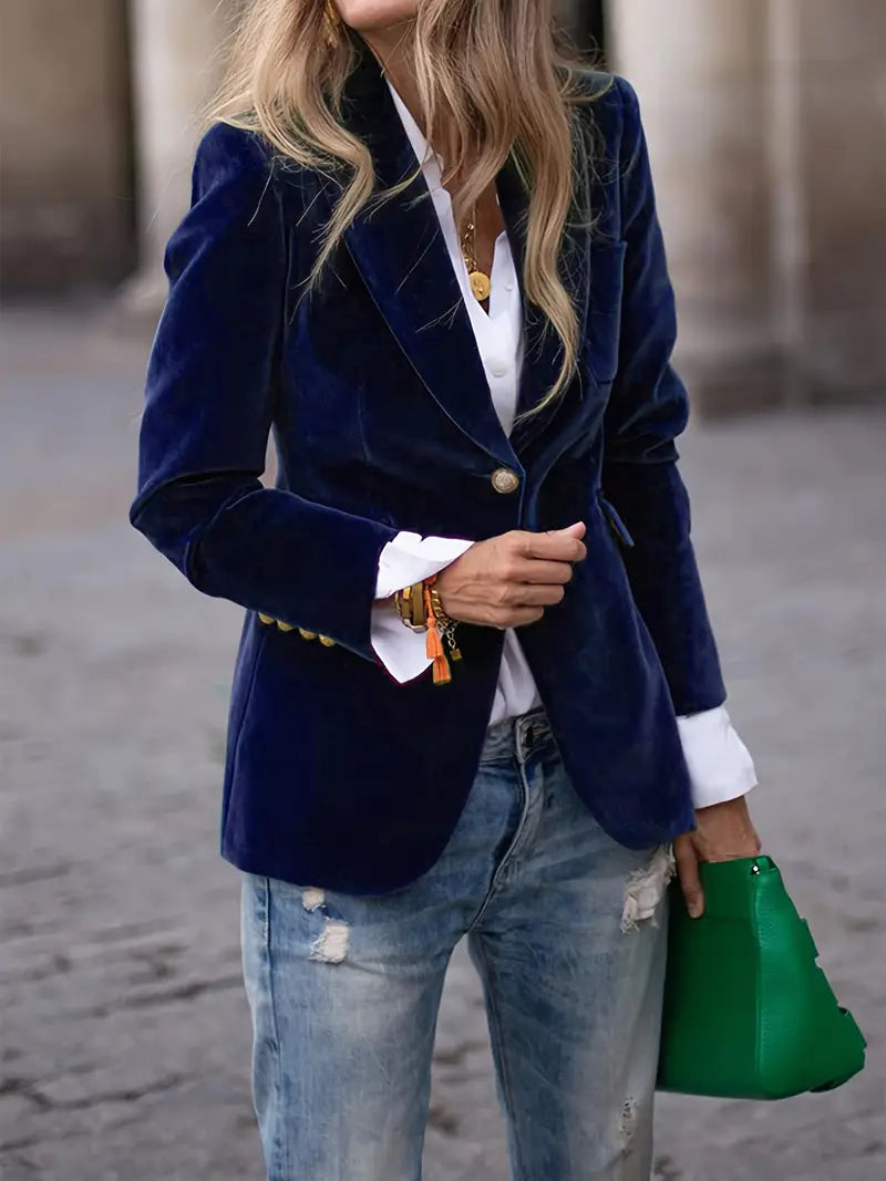 Isla | Blazer Élégant En Velours