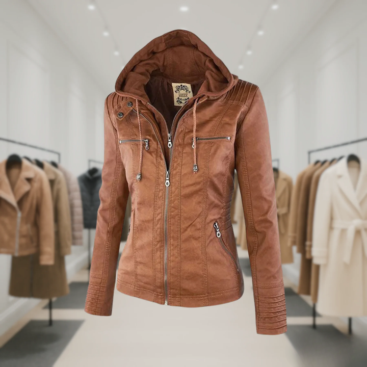 Odessa | Veste En Cuir Imperméable À Capuche