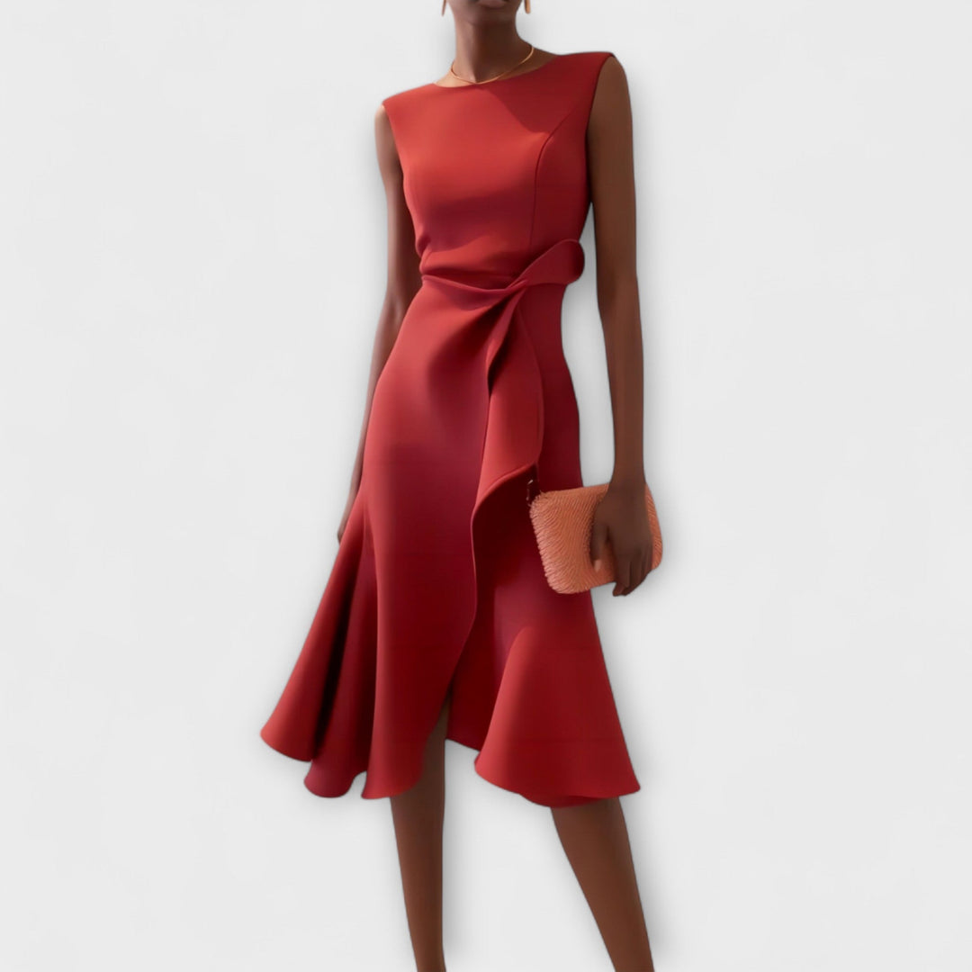 Cornelie | Robe Midi Asymétrique Drapée
