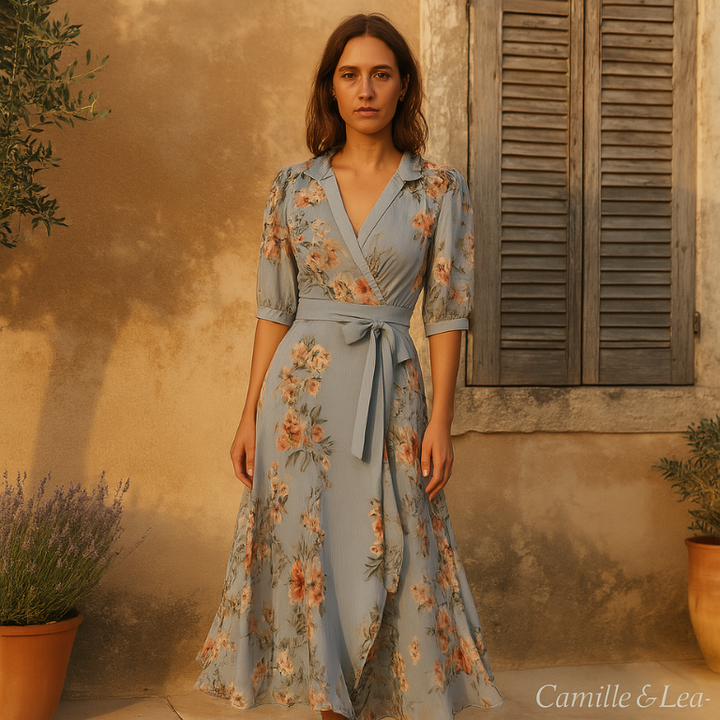 Gaylla | Robe Mi-longue Fleurie À Col En V