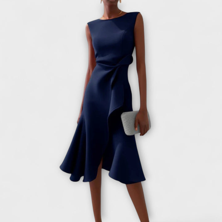 Cornelie | Robe Midi Asymétrique Drapée