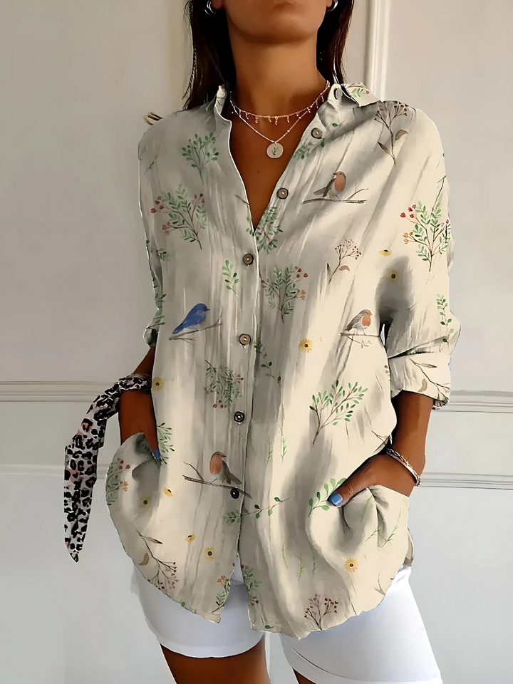 Viviana | Blouse en Coton à Motif Vague Florale
