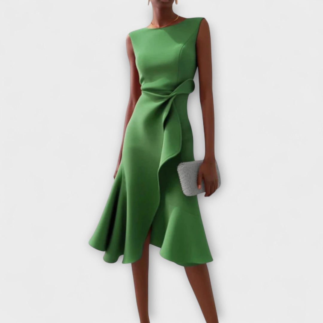 Cornelie | Robe Midi Asymétrique Drapée