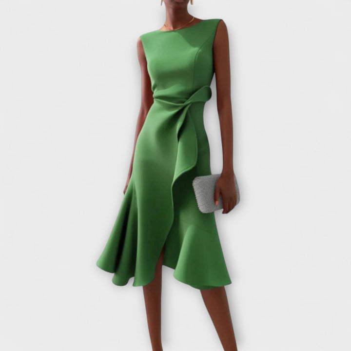Cornelie | Robe Midi Asymétrique Drapée