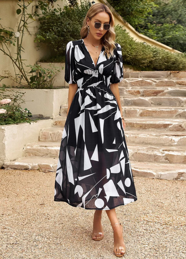 Estella | Robe Midi Florale Flatteuse