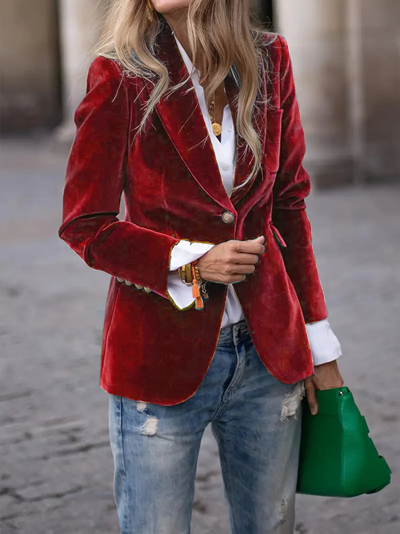 Isla | Blazer Élégant En Velours