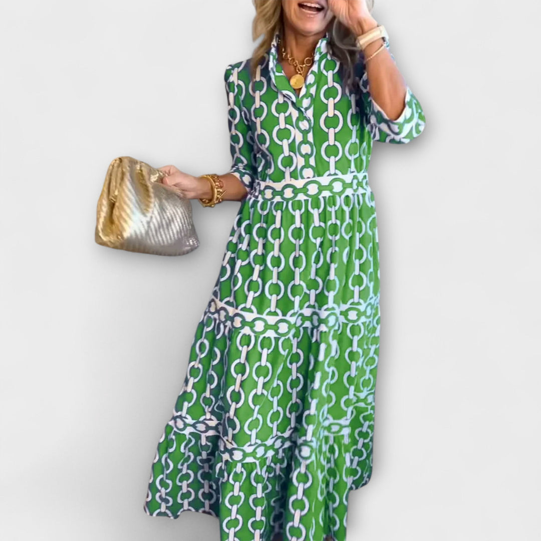 Shea | Robe Midi À Motif Chaîne