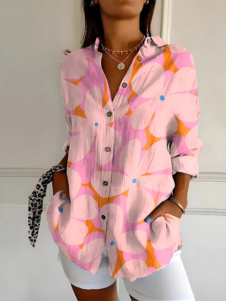 Viviana | Blouse en Coton à Motif Vague Florale
