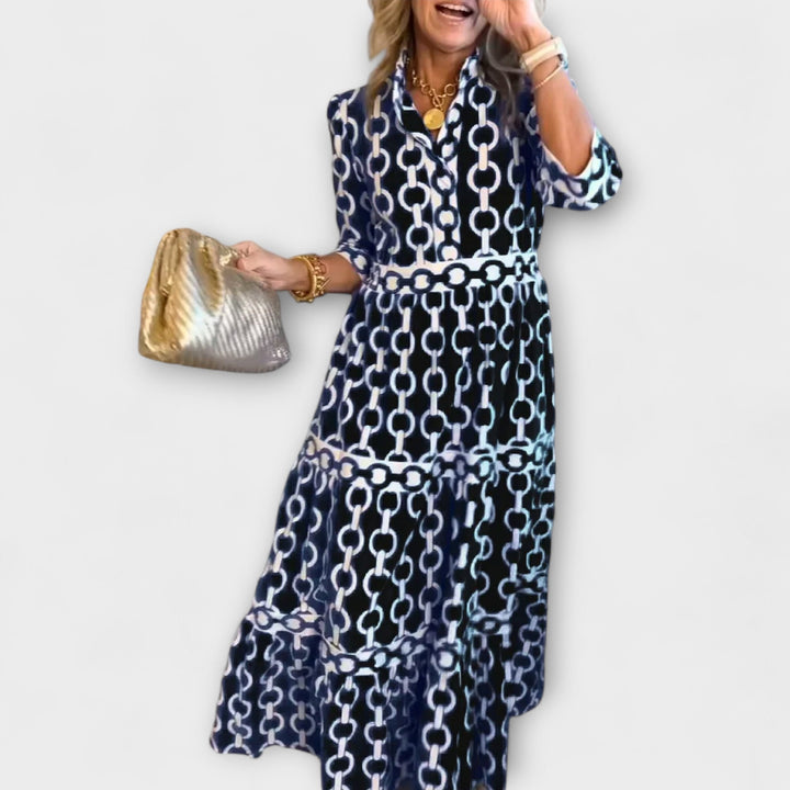 Shea | Robe Midi À Motif Chaîne