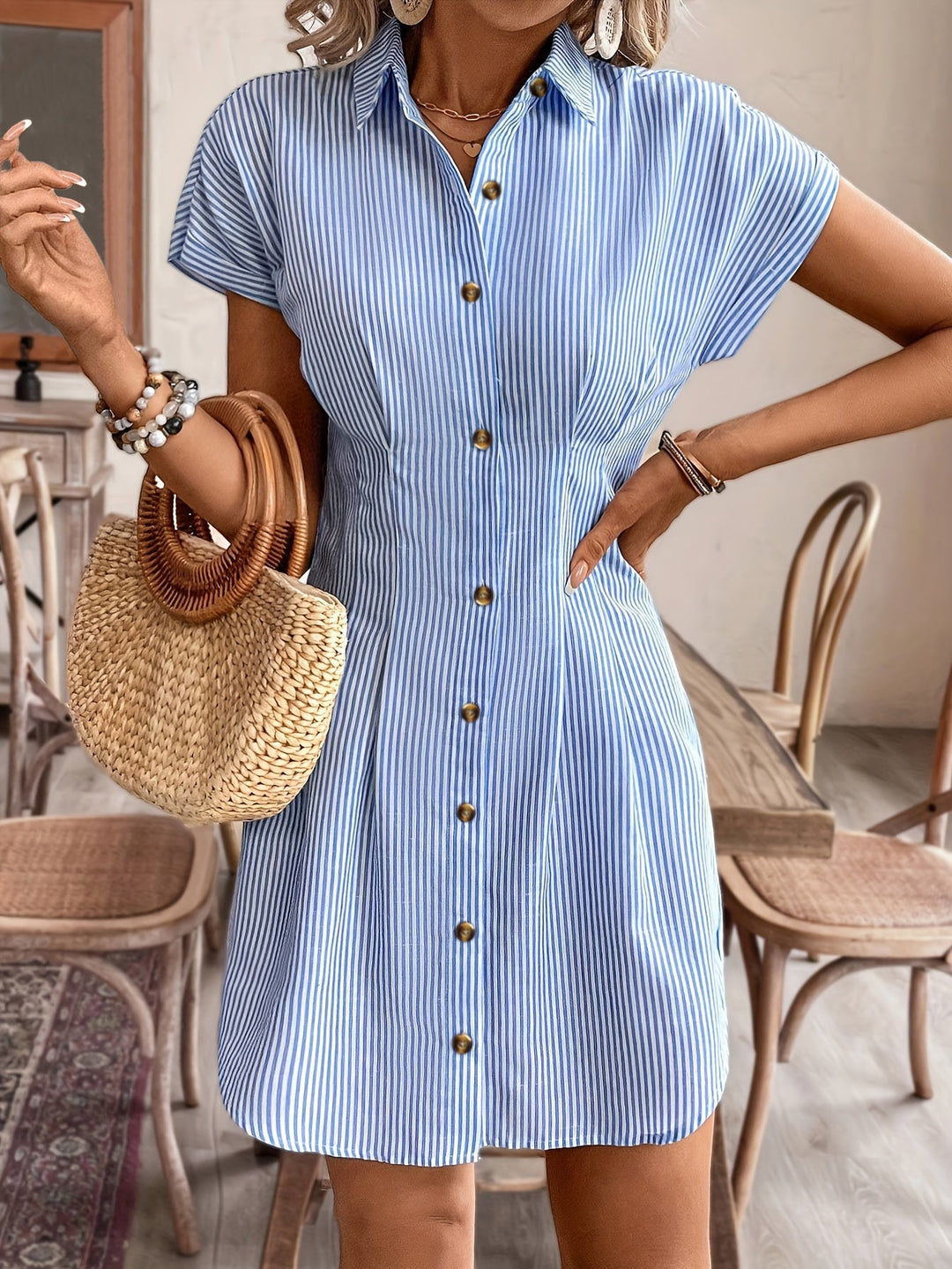 Faustine | Robe Décontractée à Rayures