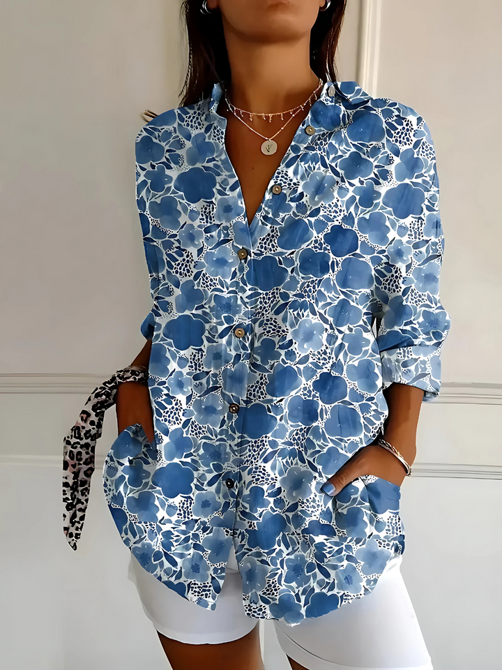 Viviana | Blouse en Coton à Motif Vague Florale