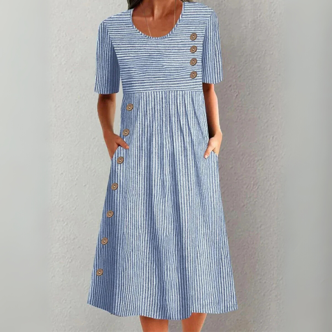 Lenna | Robe Midi En Rayé