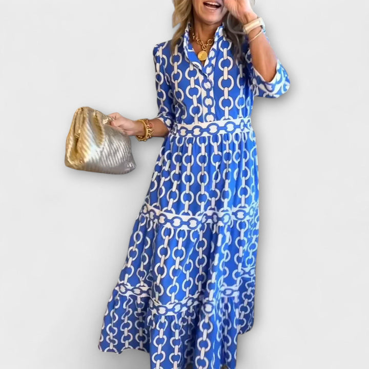 Shea | Robe Midi À Motif Chaîne