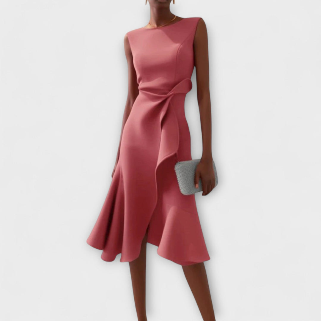 Cornelie | Robe Midi Asymétrique Drapée