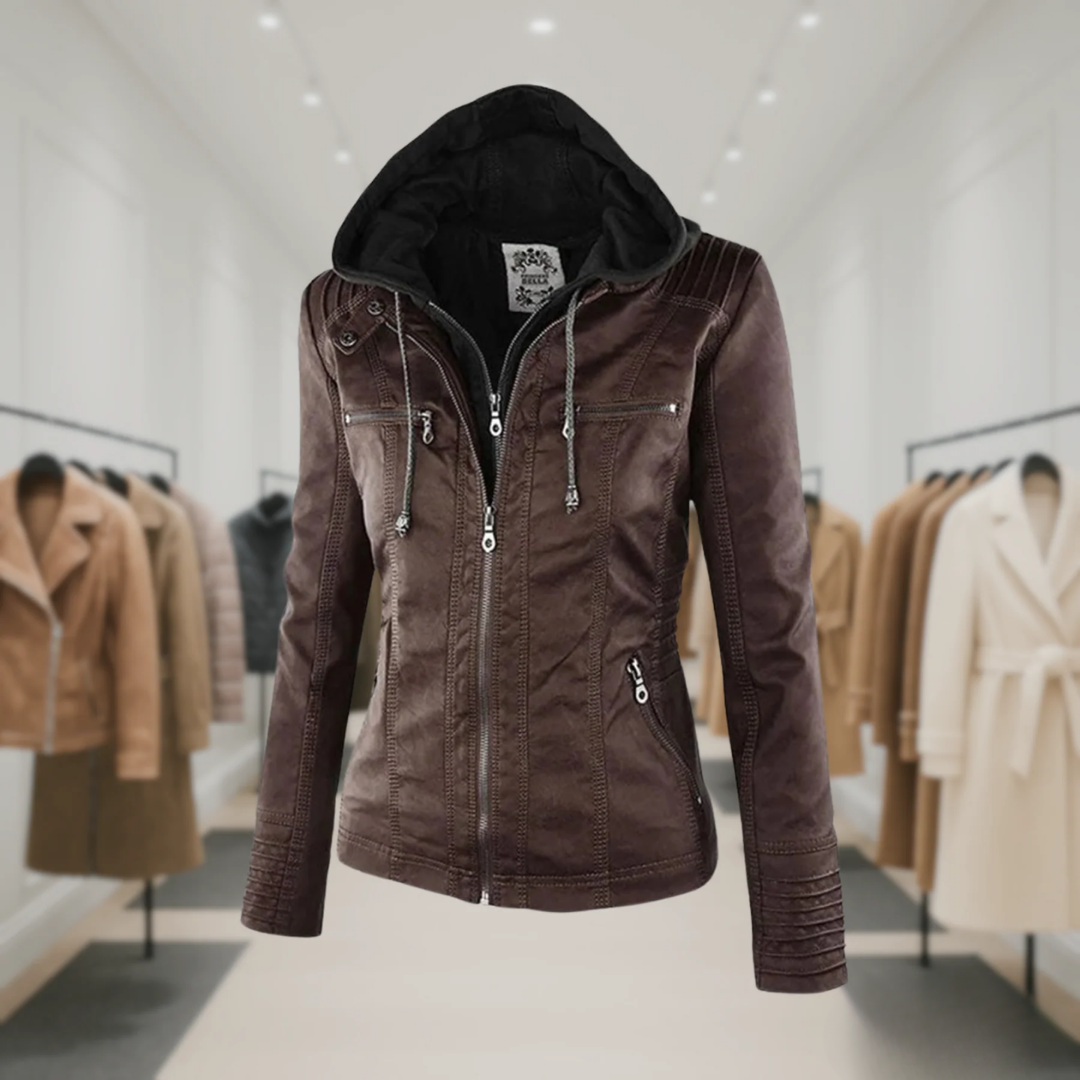 Odessa | Veste En Cuir Imperméable À Capuche