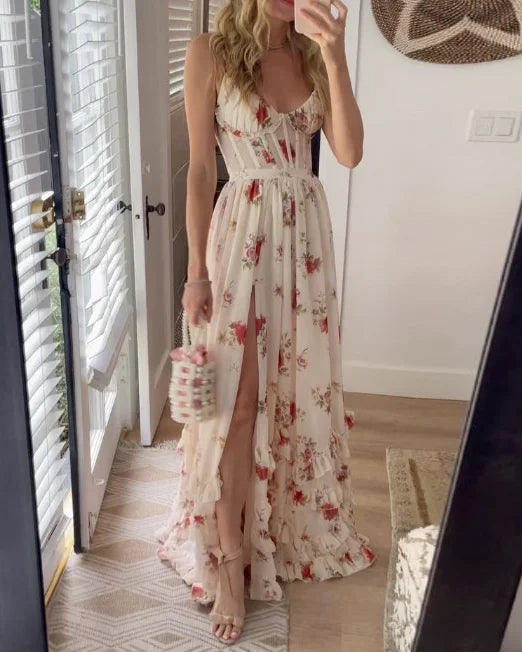 Solenne | Robe Fleurie Élégante