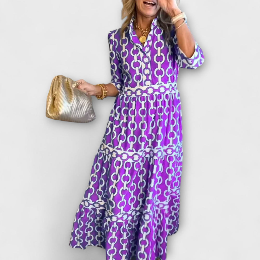 Shea | Robe Midi À Motif Chaîne