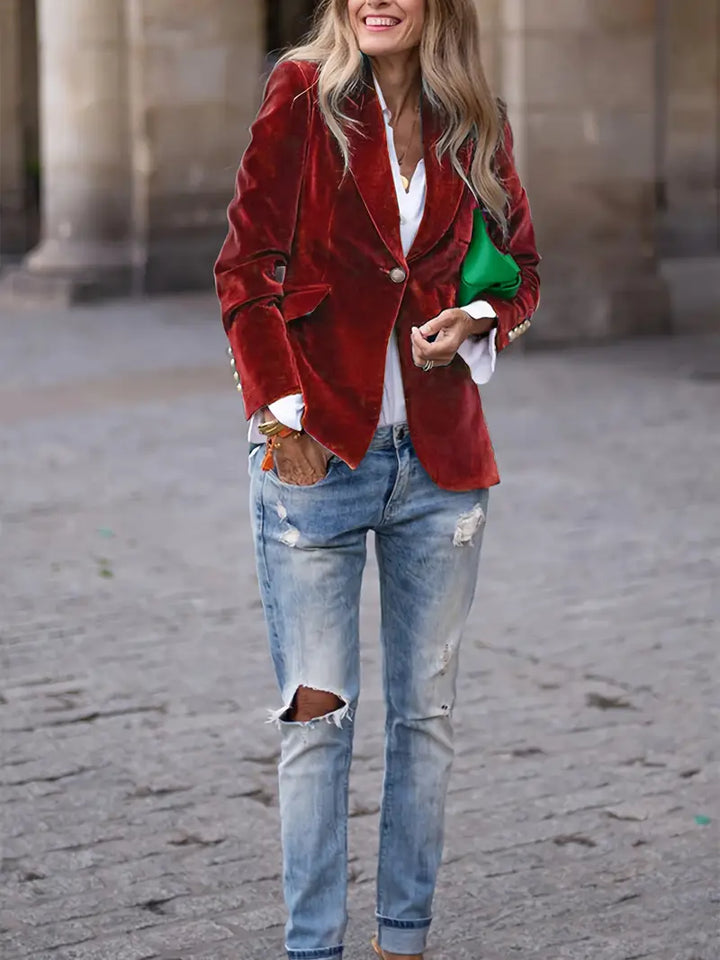 Isla | Blazer Élégant En Velours