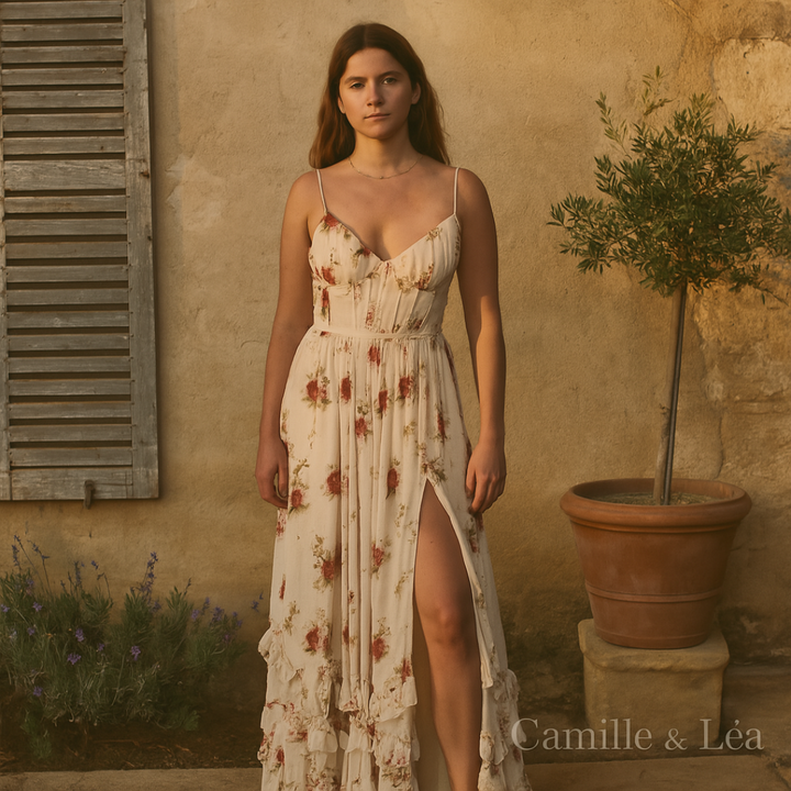 Solenne | Robe Fleurie Élégante