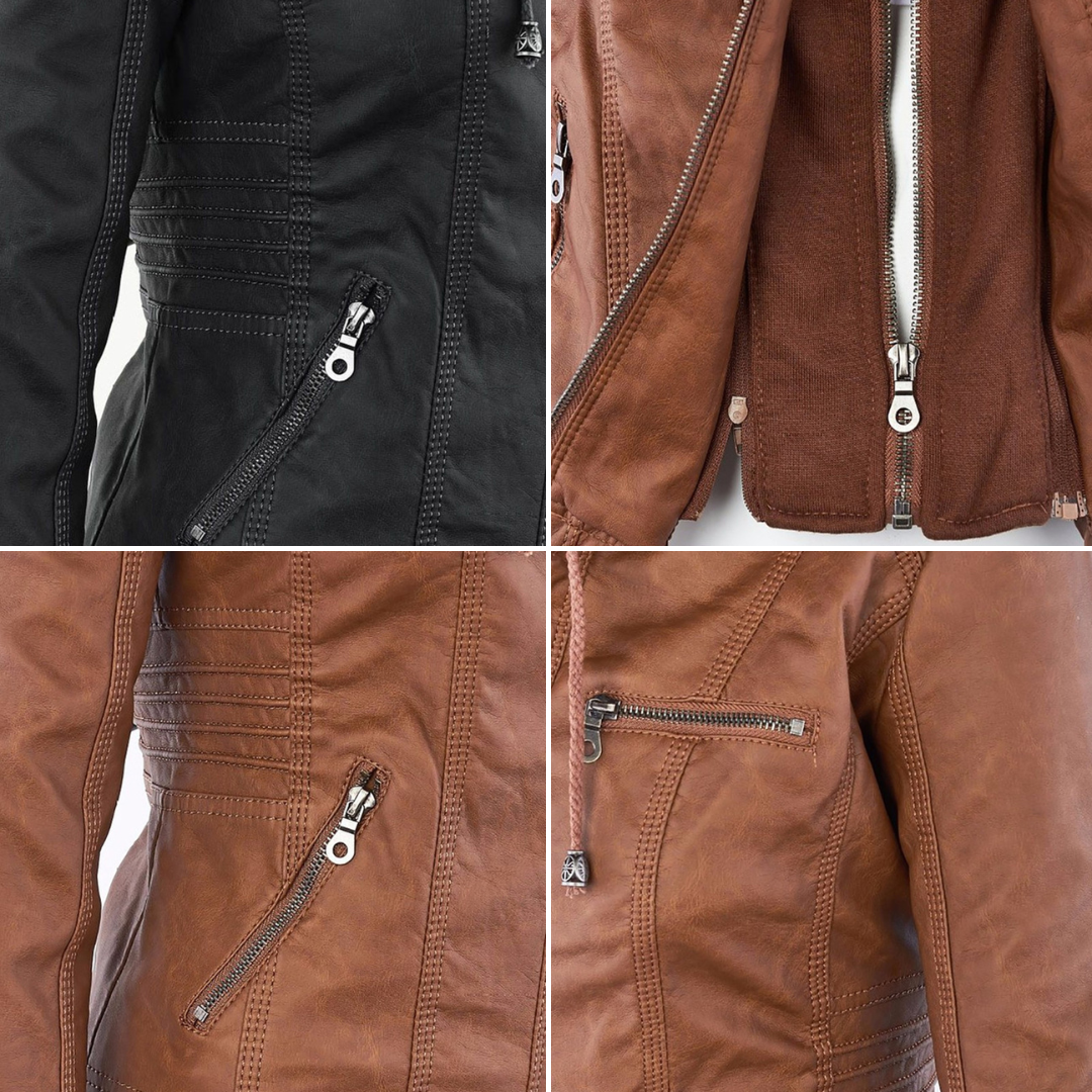 Odessa | Veste En Cuir Imperméable À Capuche