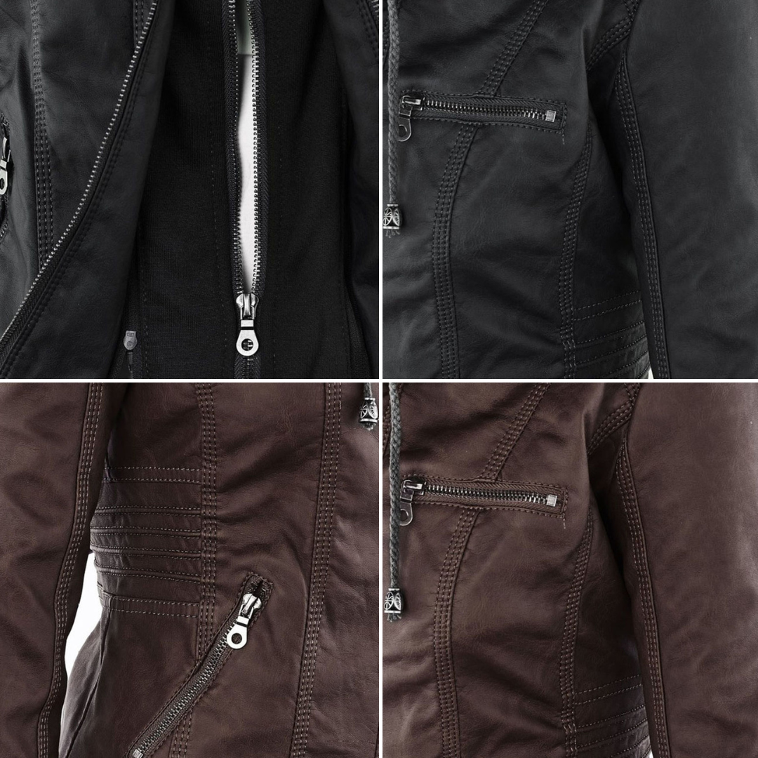Odessa | Veste En Cuir Imperméable À Capuche