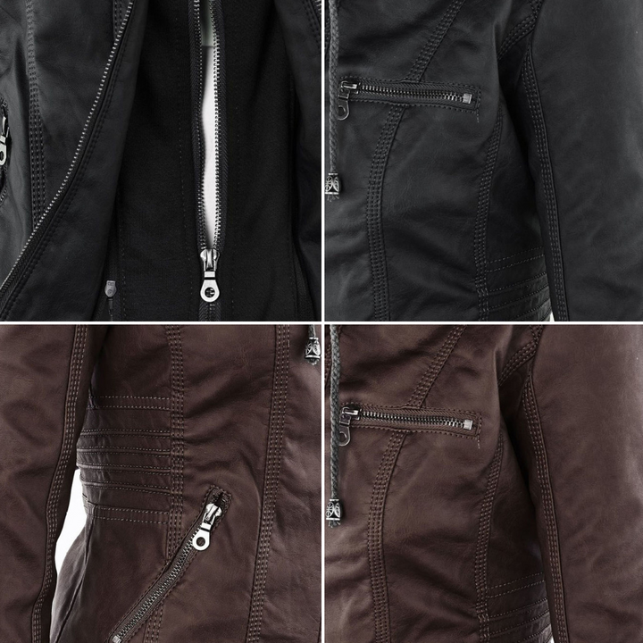 Odessa | Veste En Cuir Imperméable À Capuche