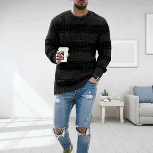 Rafael | Pull Rayé En Grosse Maille