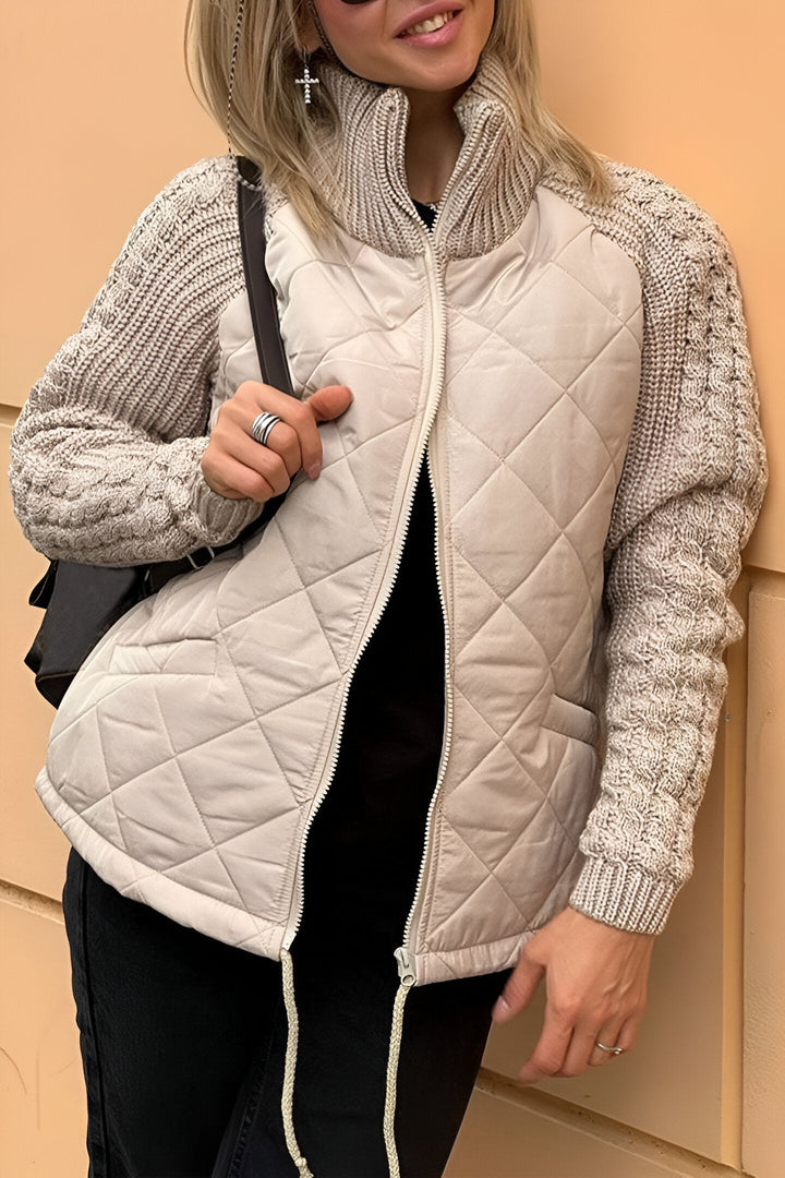 Therese | Veste Zippée en Maille Patchwork