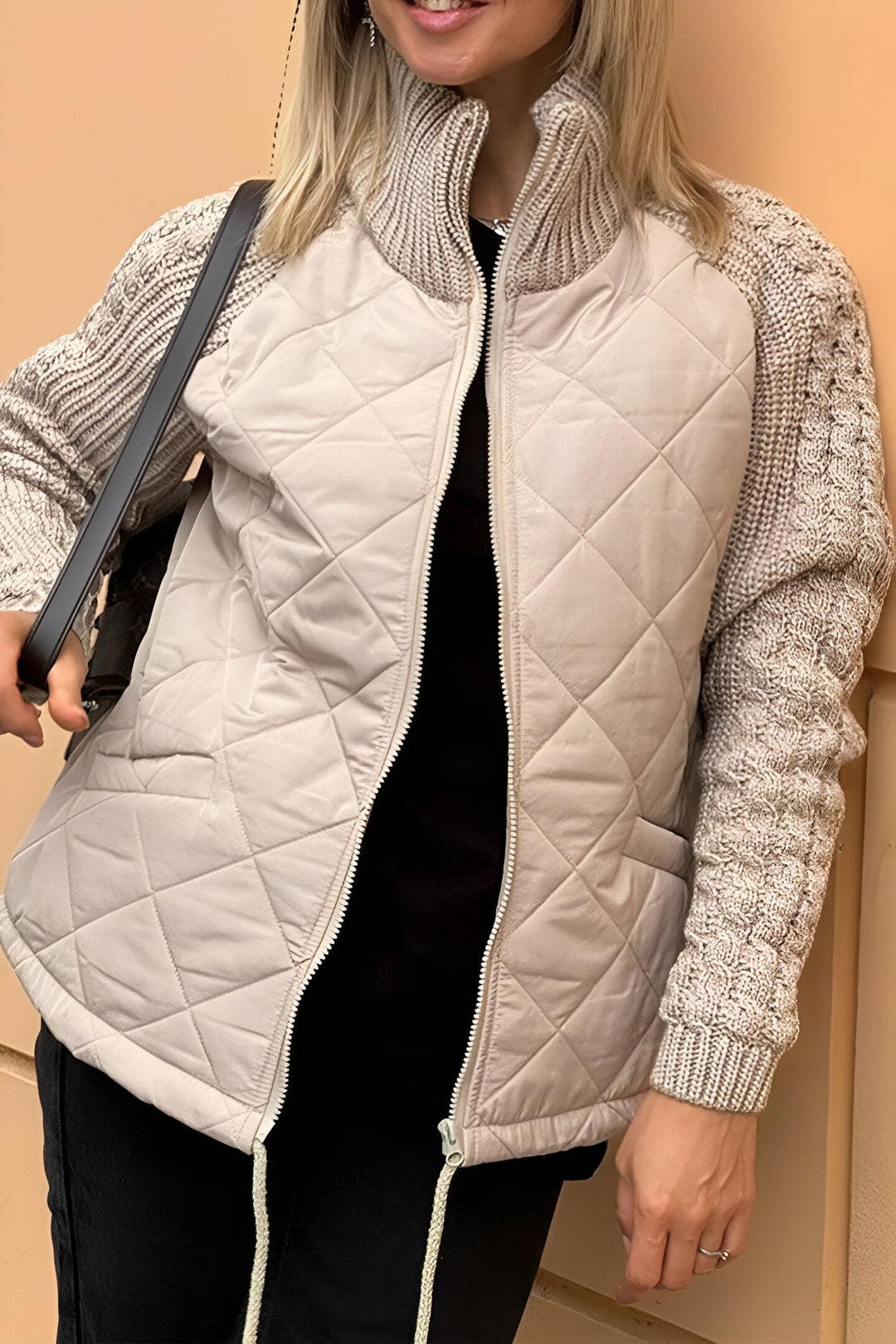 Therese | Veste Zippée en Maille Patchwork