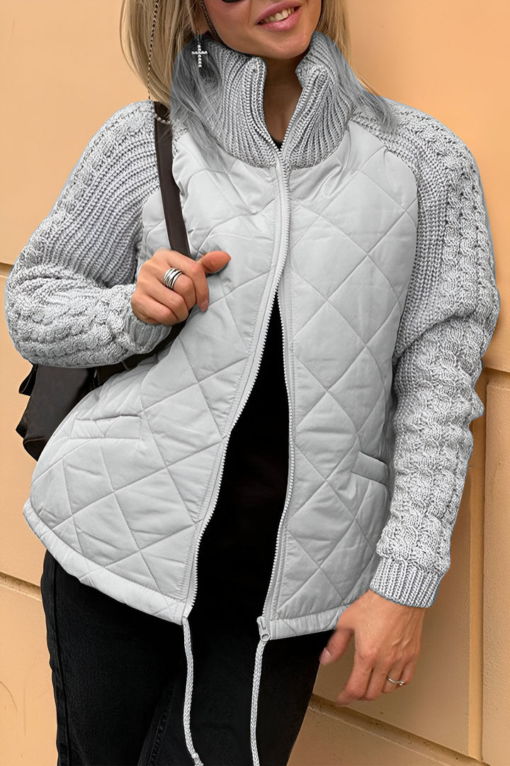 Therese | Veste Zippée en Maille Patchwork