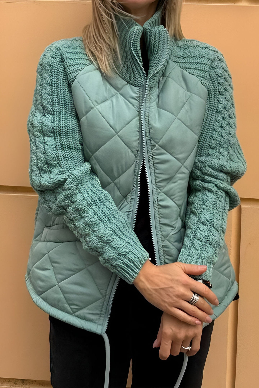 Therese | Veste Zippée en Maille Patchwork
