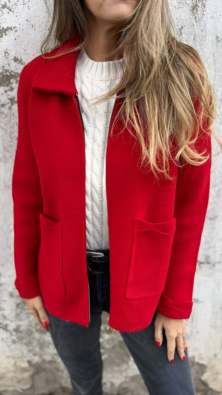 Fulvia | Veste Élégante À Revers Et Fermeture Éclair