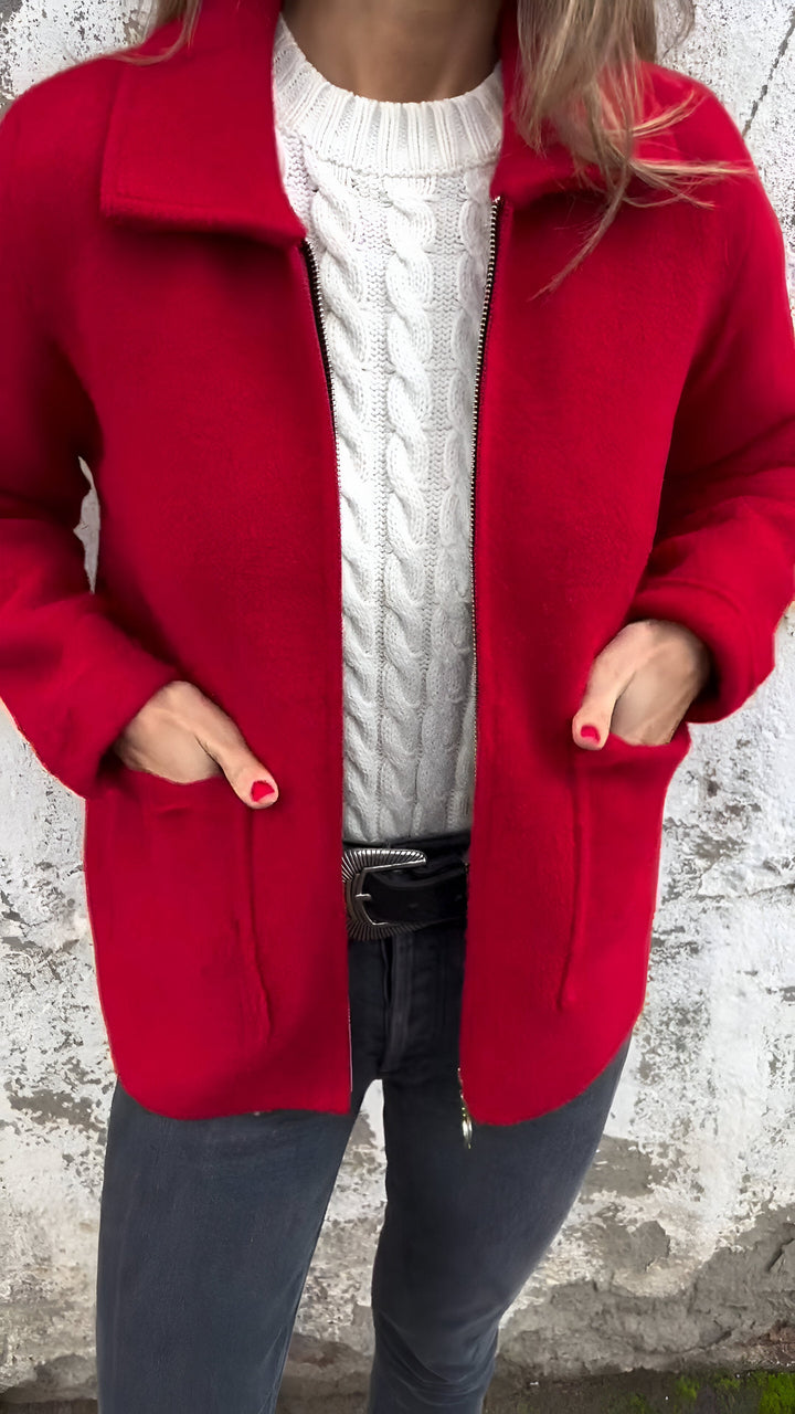Fulvia | Veste Élégante À Revers Et Fermeture Éclair