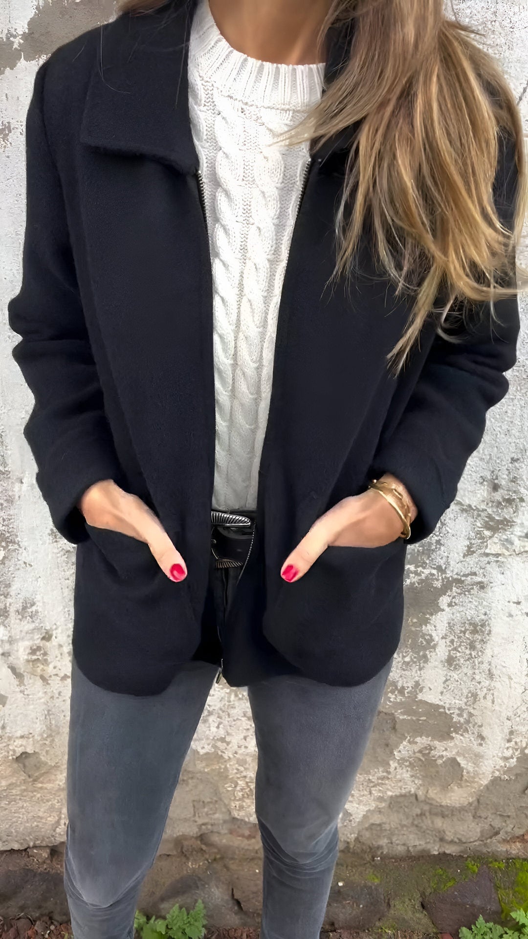 Fulvia | Veste Élégante À Revers Et Fermeture Éclair