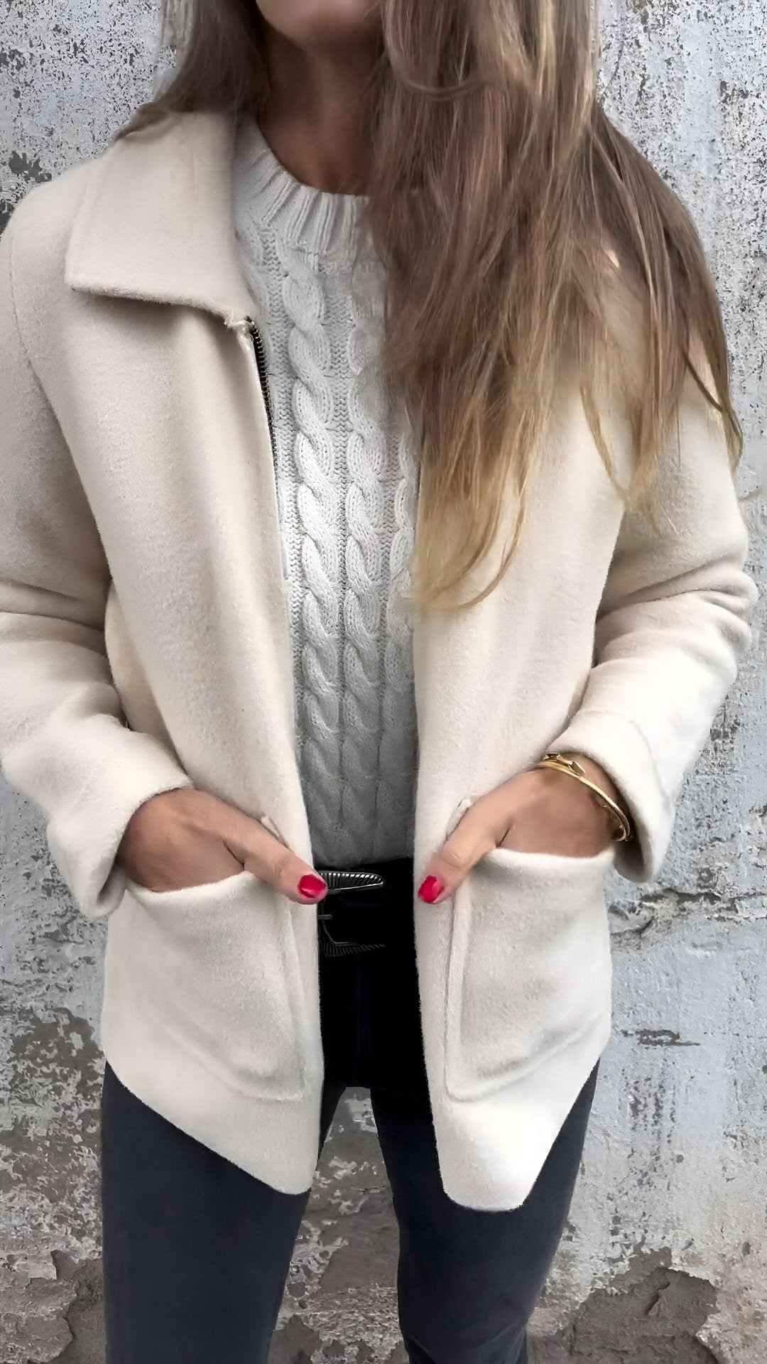 Fulvia | Veste Élégante À Revers Et Fermeture Éclair