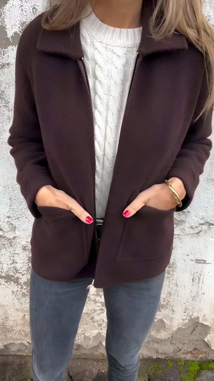 Fulvia | Veste Élégante À Revers Et Fermeture Éclair