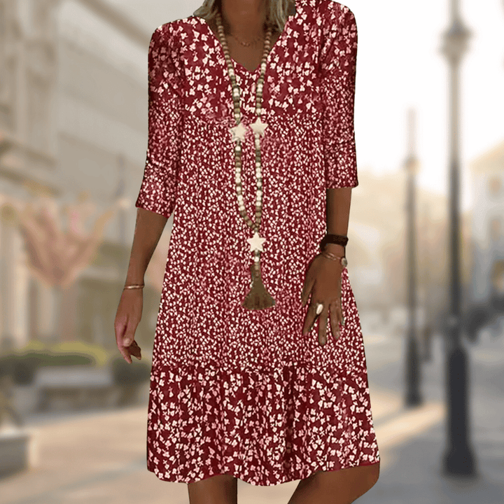 Naila | Robe Élégante À Imprimé