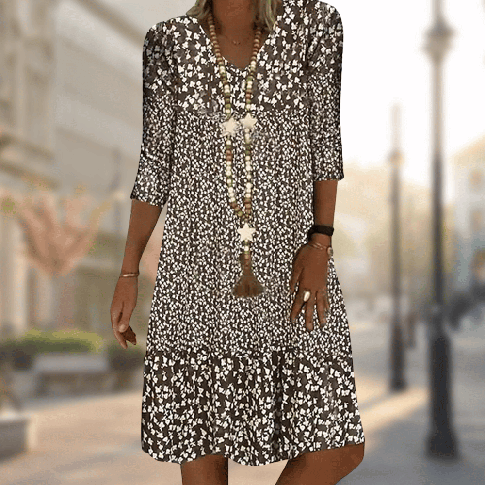 Naila | Robe Élégante À Imprimé