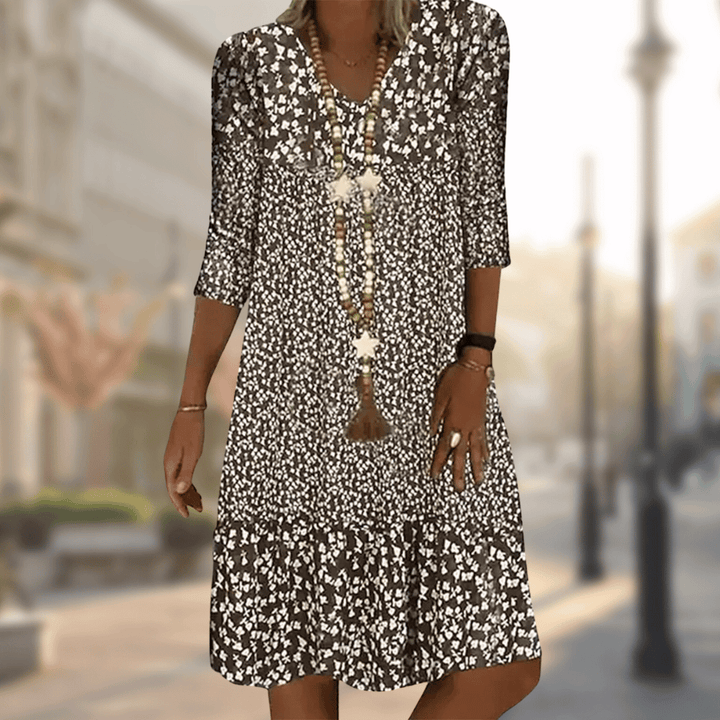 Naila | Robe Élégante À Imprimé