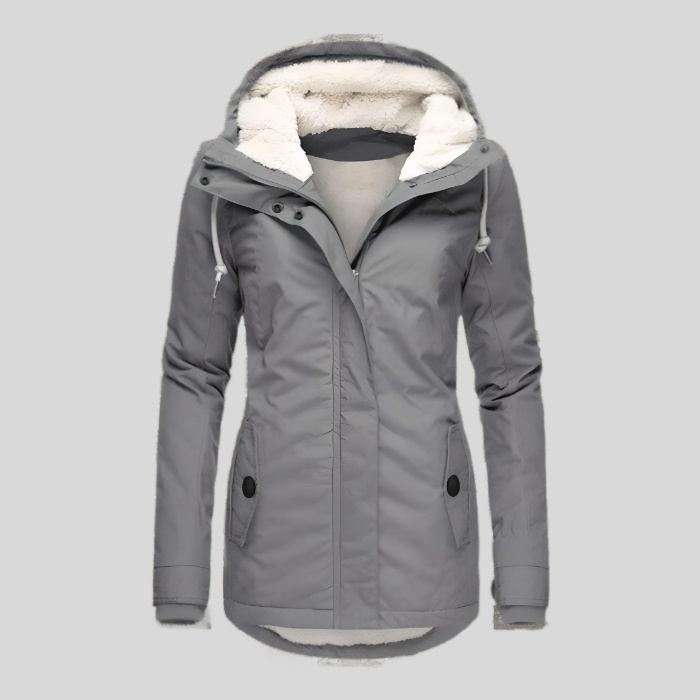 Alienor | Veste Longue Imperméable avec Capuche et Doublure