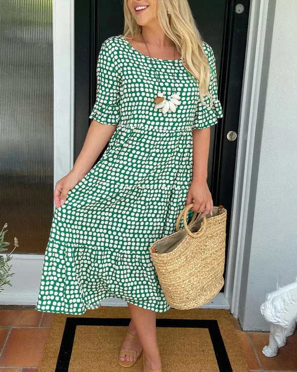 Blythea | Robe Midi Décontractée à Volants