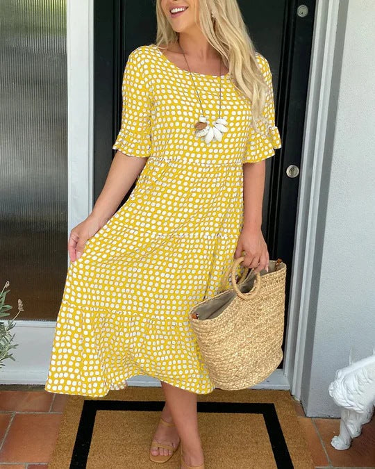 Blythea | Robe Midi Décontractée à Volants