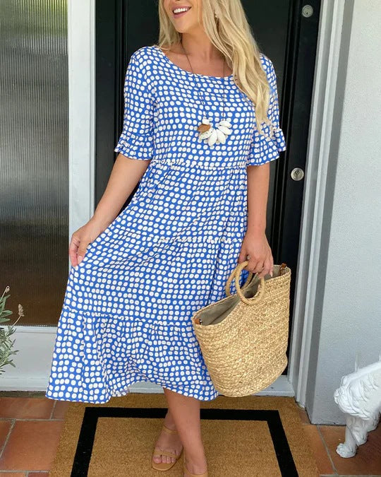 Blythea | Robe Midi Décontractée à Volants